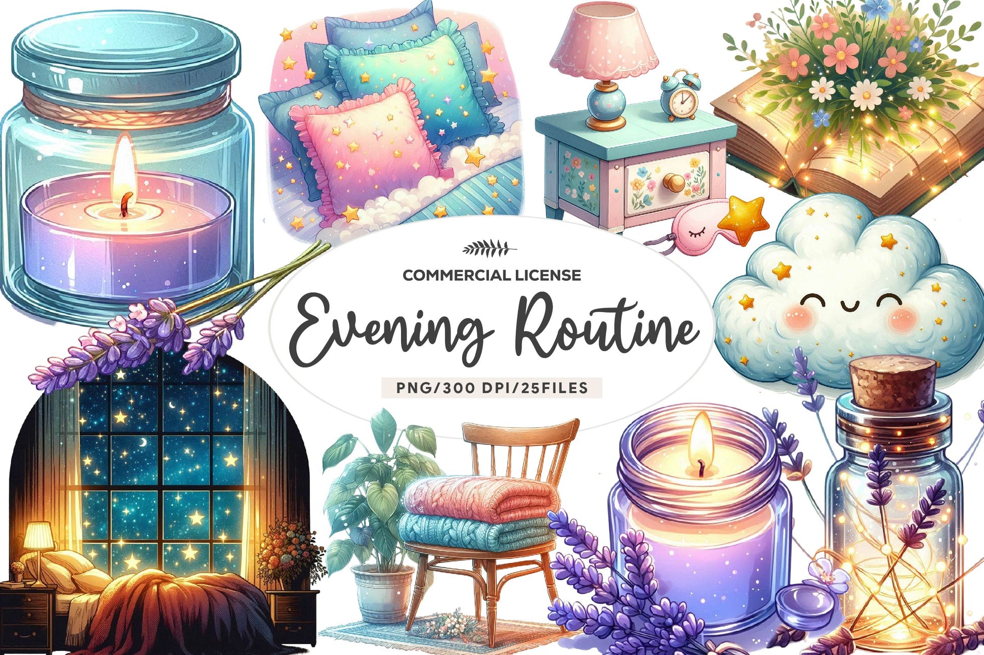 Evening Routine Clipart Bundle - CraftNest - Digital Crafting and Art