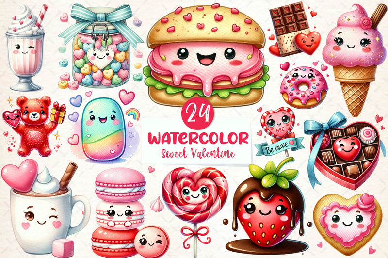 Kawaii Sweet Valentine Food Clipart Bundle - CraftNest - Digital Crafting and Art