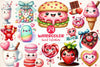 Kawaii Sweet Valentine Food Clipart Bundle