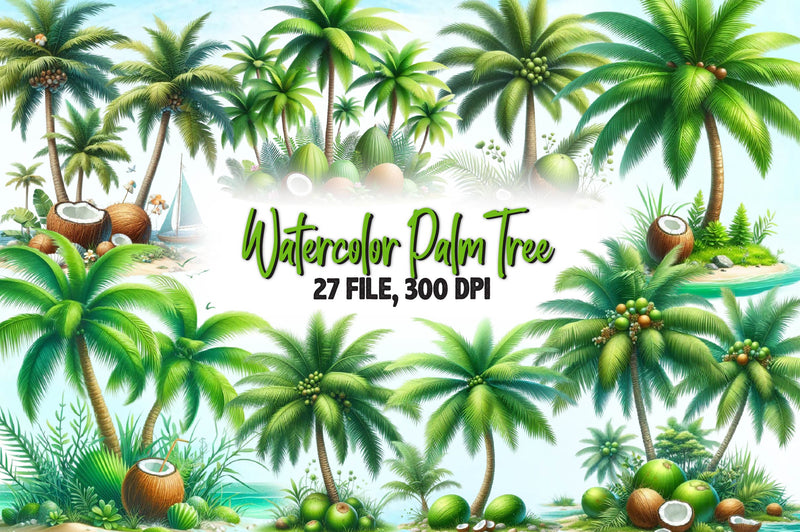 Palm Tree Clipart Bundle 1 - CraftNest - Digital Crafting and Art