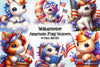 American Flag Unicorn Clipart Bundle