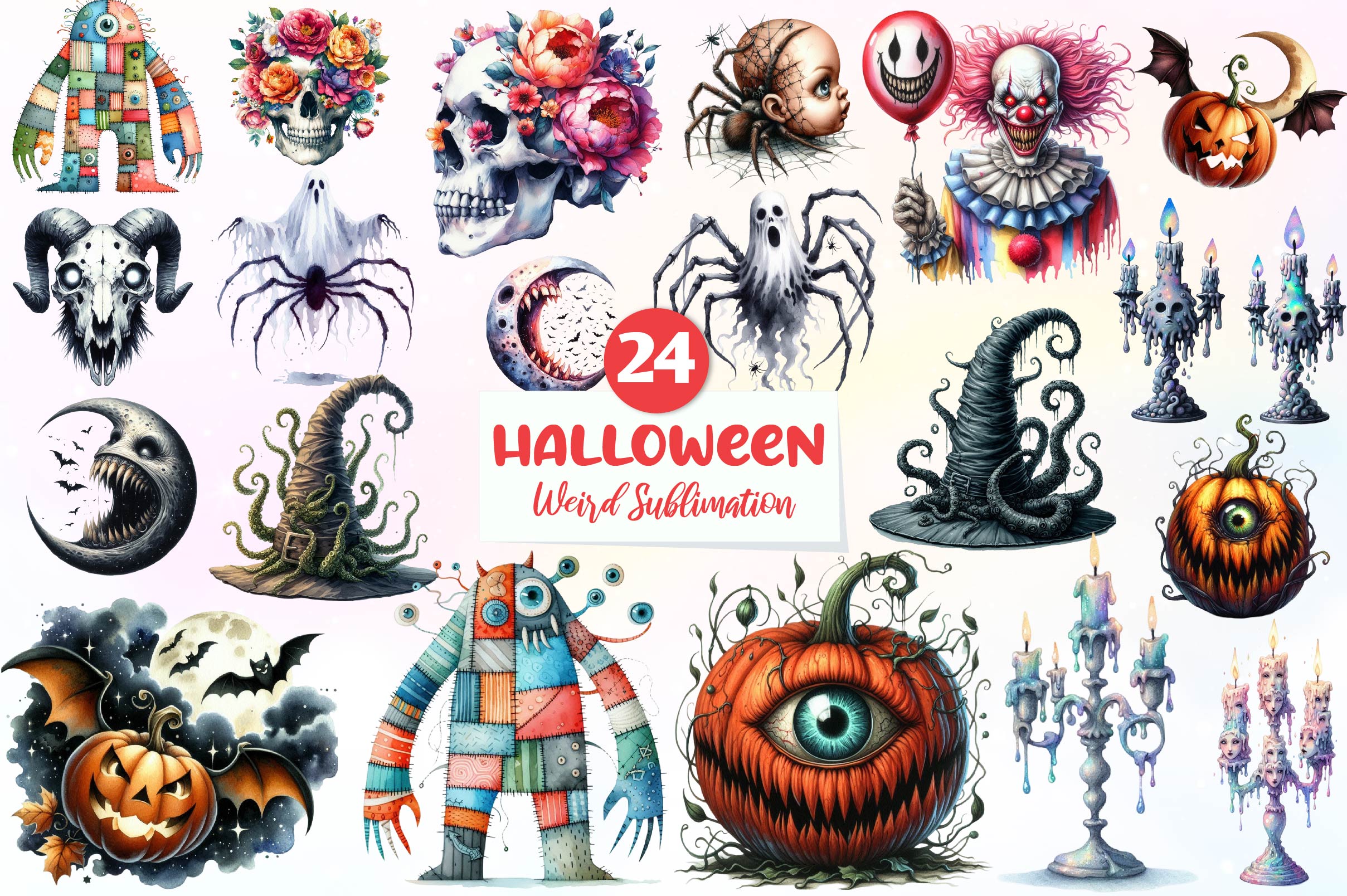 Weird Halloween Clipart Bundle - CraftNest - Digital Crafting and Art