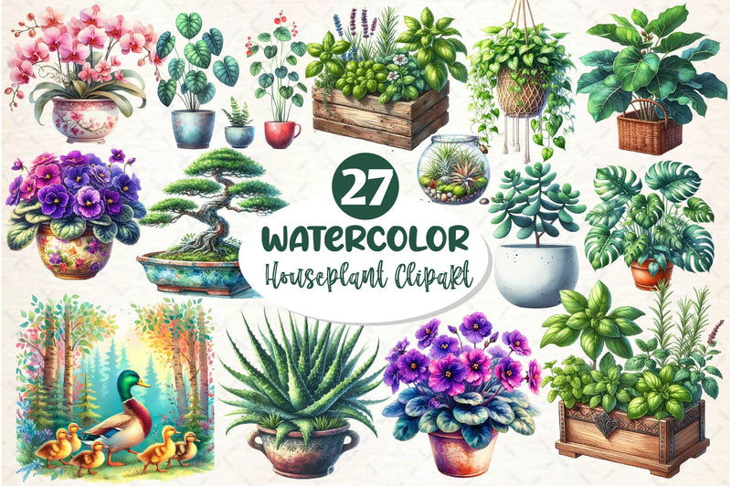 Houseplant Clipart Bundle 3 - CraftNest - Digital Crafting and Art
