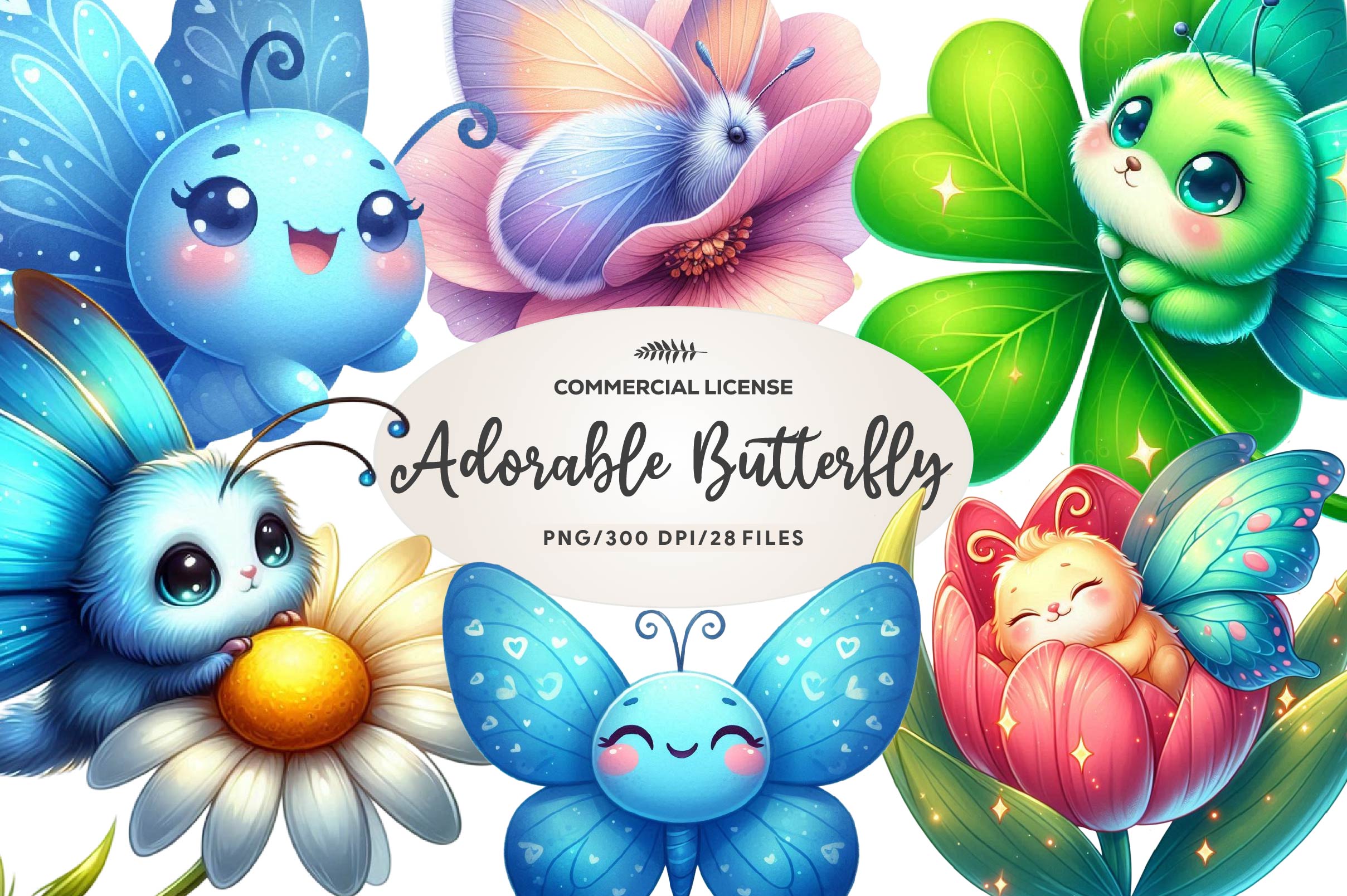 Adorable Butterfly Clipart Bundle - CraftNest - Digital Crafting and Art