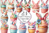 Easter Bunny Cupcake Clipart Bundle