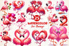Valentine's Day Love Flamingo Clipart Bundle