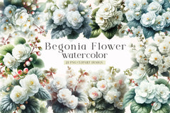 Begonia Flower Clipart Bundle - CraftNest - Digital Crafting and Art