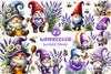 Lavender Purple Gnome Clipart Bundle 1