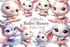 Cute Ballet Bunny Clipart Bundle - CraftNest - Digital Crafting and Art