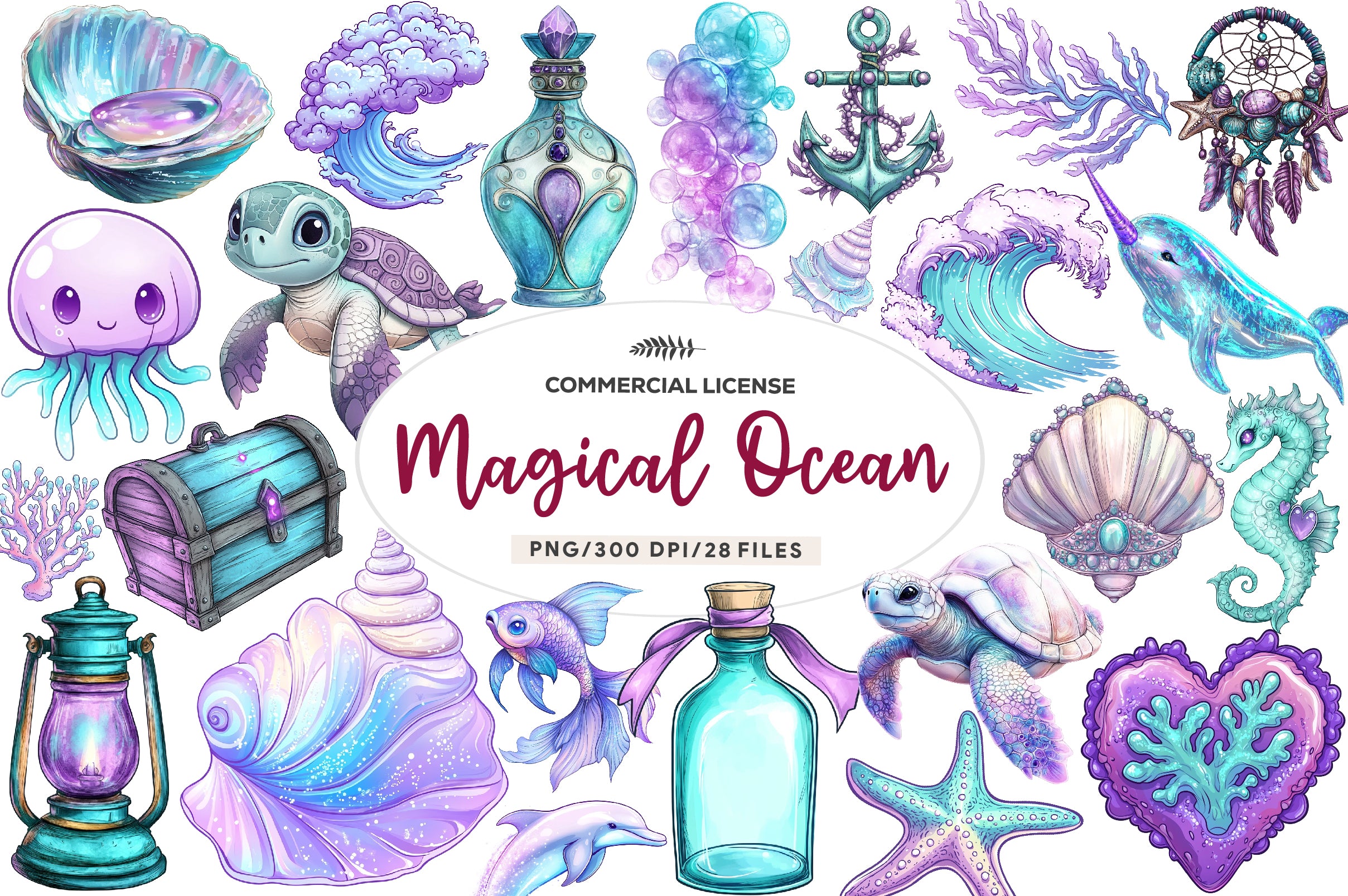 The Magical Ocean Clipart Bundle - CraftNest - Digital Crafting and Art