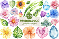 Spring Water Droplets Clipart Bundle 1 - CraftNest - Digital Crafting and Art