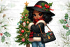 African American Christmas Girl Clipart Bundle 21