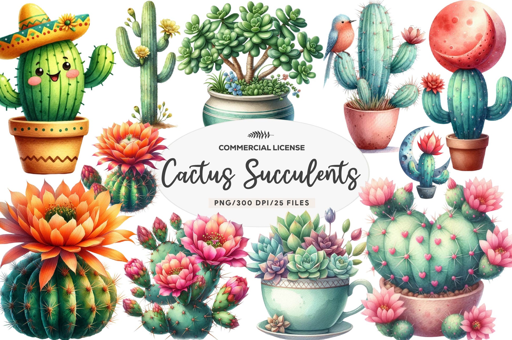 Cactus And Succulents Clipart Bundle - CraftNest - Digital Crafting and Art