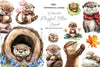 Playful Otter Pups Clipart Bundle
