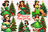 Vintage Christmas Pinup Girl Clipart Bundle