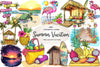 Tropical Summer Vacation Beach Vacation Clipart Bundle