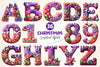 Purple Christmas Gingerbread Alphabet Clipart Bundle