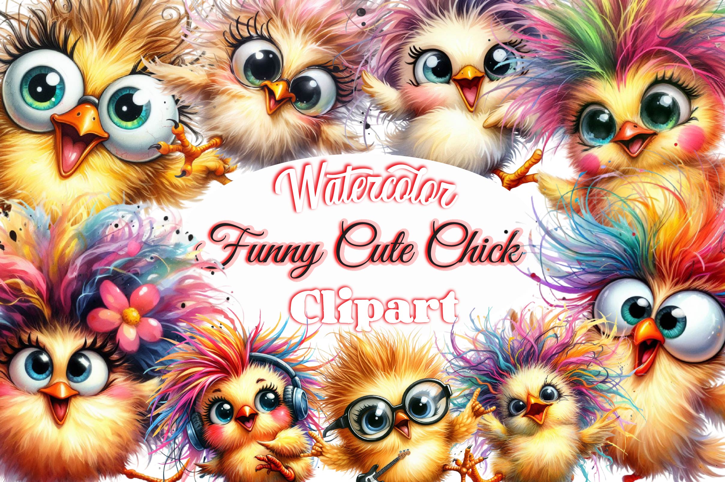 Funny Chick Cute Chick Clipart Bundle - CraftNest - Digital Crafting and Art