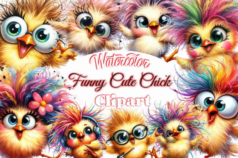 Funny Chick Cute Chick Clipart Bundle - CraftNest - Digital Crafting and Art