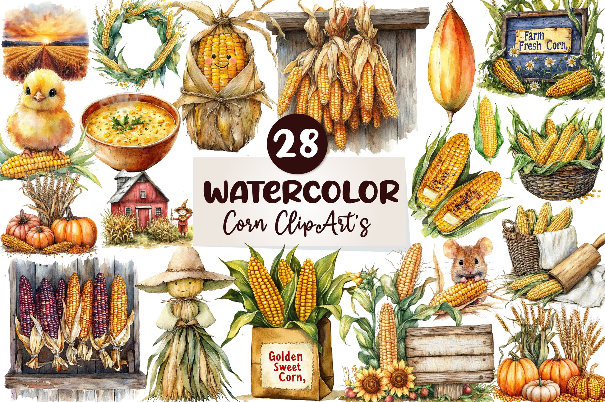 Corn's Clipart Bundle - CraftNest - Digital Crafting and Art