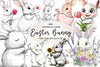 Cute Easter Bunny Clipart Bundle 2