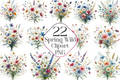Spring Wild Flowers Clipart Bundle - CraftNest - Digital Crafting and Art