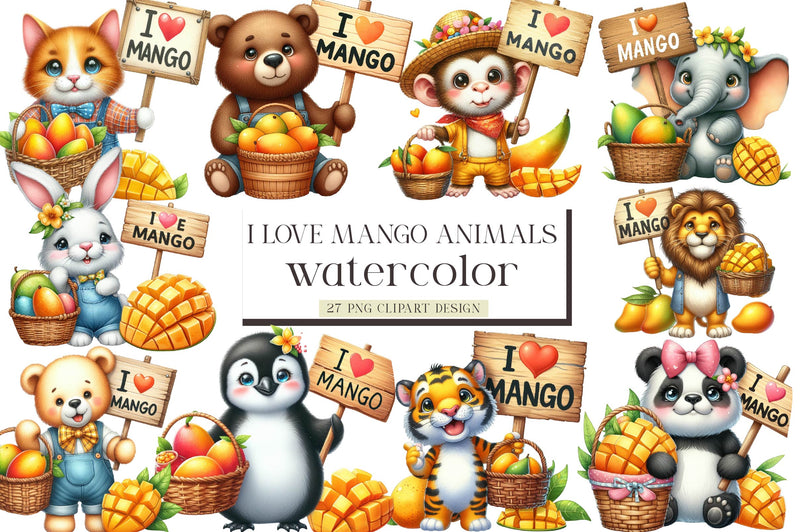 I Love Mango Animals Crochet 'S Clipart Bundle - CraftNest - Digital Crafting and Art