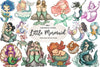 Cute Little Mermaid Clipart Bundle