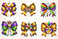 Mardi Gras Bow Clipart Bundle - CraftNest - Digital Crafting and Art