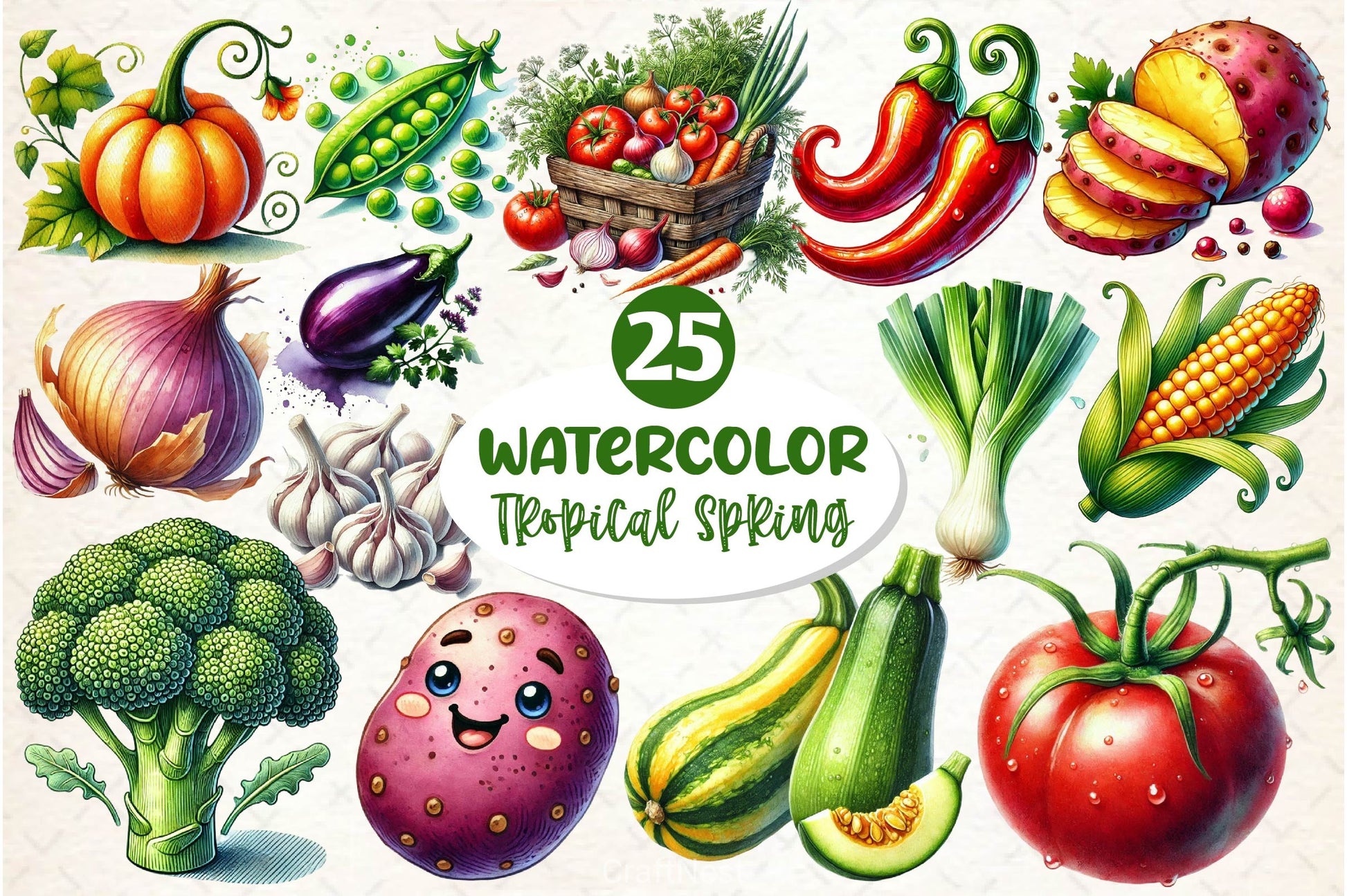 Vegetables Clipart Bundle 3 - CraftNest - Digital Crafting and Art
