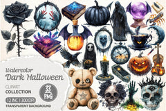 Dark Halloween Clipart Bundle 5 - CraftNest - Digital Crafting and Art