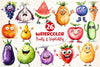 Funny Fruits Vegetables Clipart Bundle 2