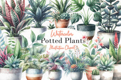 Potted Plants Clipart Bundle 1 - CraftNest - Digital Crafting and Art