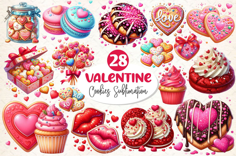 Valentine Cookies Clipart Bundle 2 - CraftNest - Digital Crafting and Art
