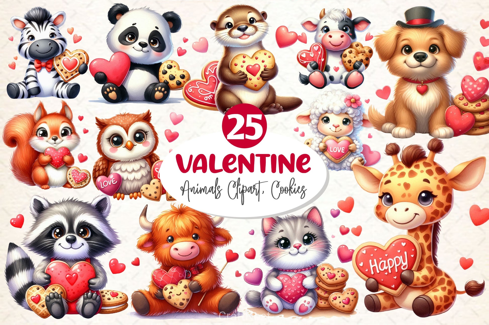 Valentine Animals Cookies Clipart Bundle - CraftNest - Digital Crafting and Art