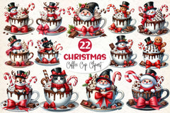 Christmas Hot Cocoa Cup Clipart Bundle - CraftNest - Digital Crafting and Art