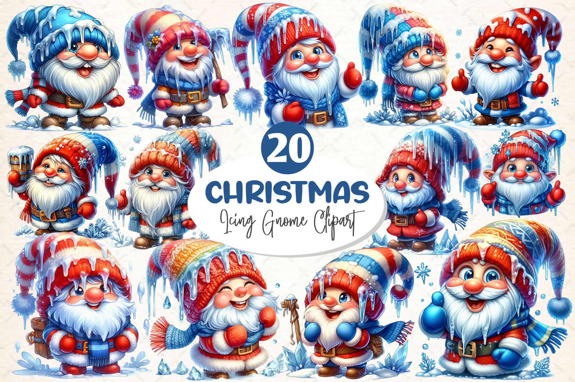 Christmas Icing Gnome Clipart Bundle - CraftNest - Digital Crafting and Art