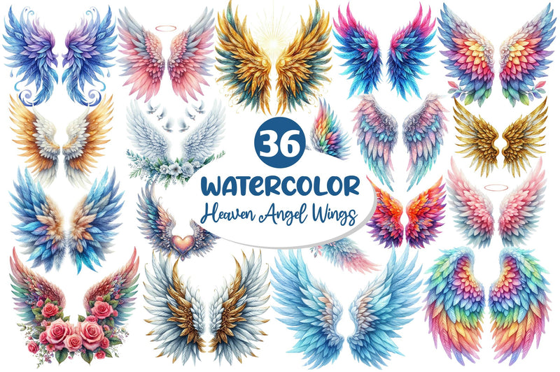 Heaven Angel Wings Clipart Bundle - CraftNest - Digital Crafting and Art