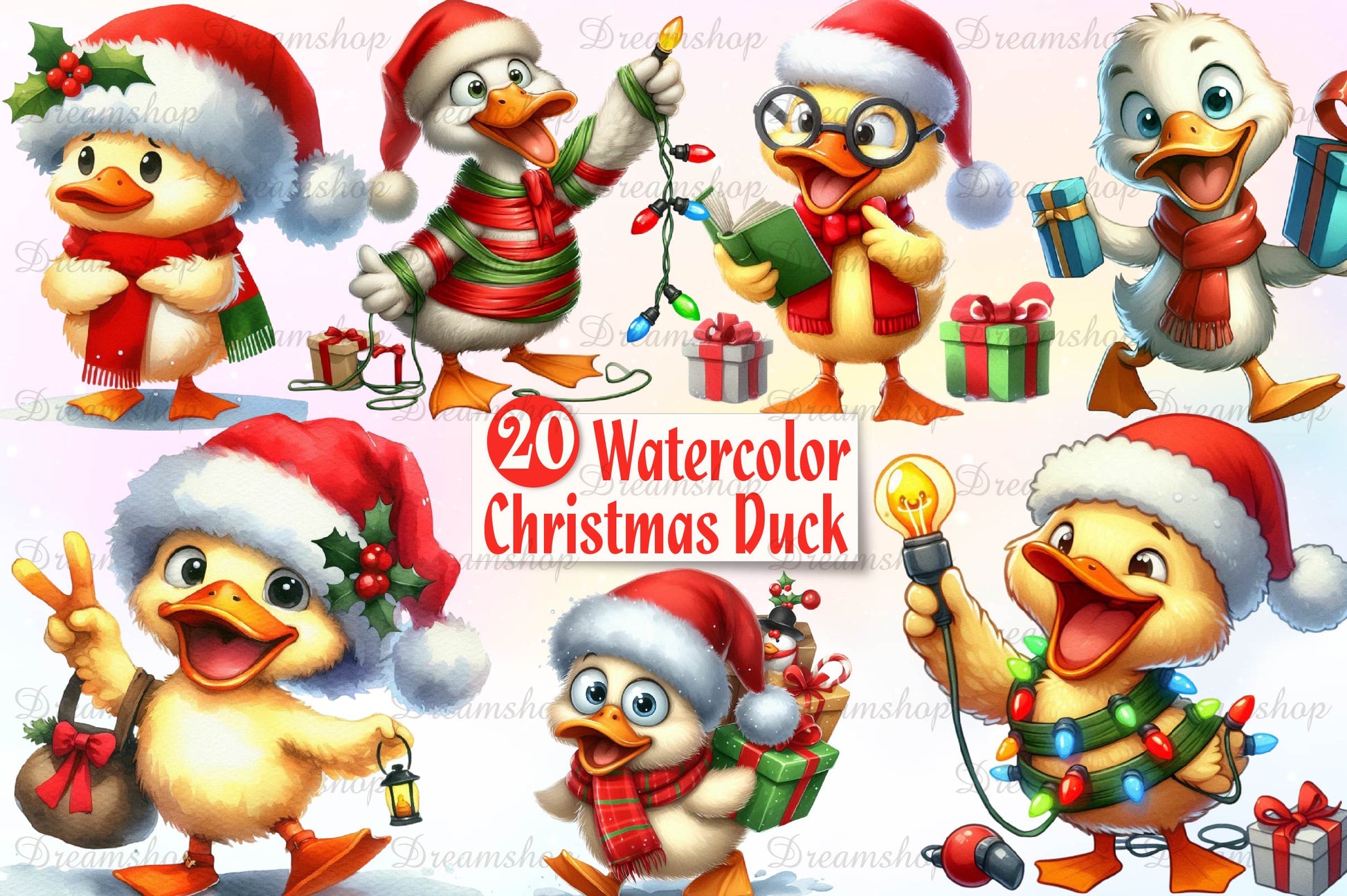Funny Christmas Duck Clipart Bundle 1 - CraftNest - Digital Crafting and Art