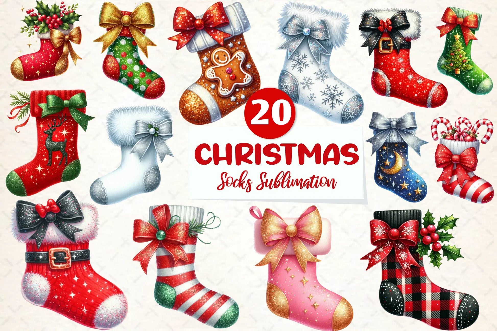 Christmas Socks Clipart Bundle - CraftNest - Digital Crafting and Art