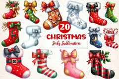 Christmas Socks Clipart Bundle - CraftNest - Digital Crafting and Art