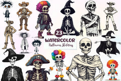 Funny Halloween Skeletons Clipart Bundle - CraftNest - Digital Crafting and Art