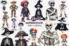 Funny Halloween Skeletons Clipart Bundle