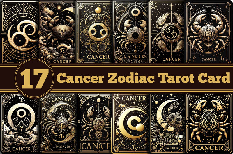 Cancer Zodiac Card Tarot Clipart Bundle - CraftNest - Digital Crafting and Art