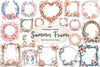 Coquette Coastal Summer Frame Clipart Bundle