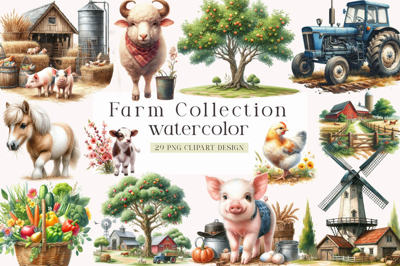 Farm Collection Clipart Bundle - CraftNest - Digital Crafting and Art