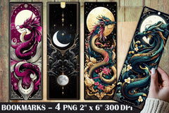 Dragons Bookmark Mystic Dragon Bookmark - CraftNest - Digital Crafting and Art