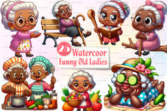 Funny Old Ladies Clipart Bundle 1 - CraftNest - Digital Crafting and Art