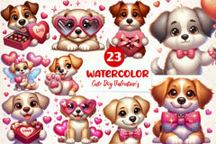 Cute Dog Valentine's Day Clipart Bundle - CraftNest - Digital Crafting and Art