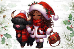 African American Christmas Girl Clipart Bundle 2 - CraftNest - Digital Crafting and Art